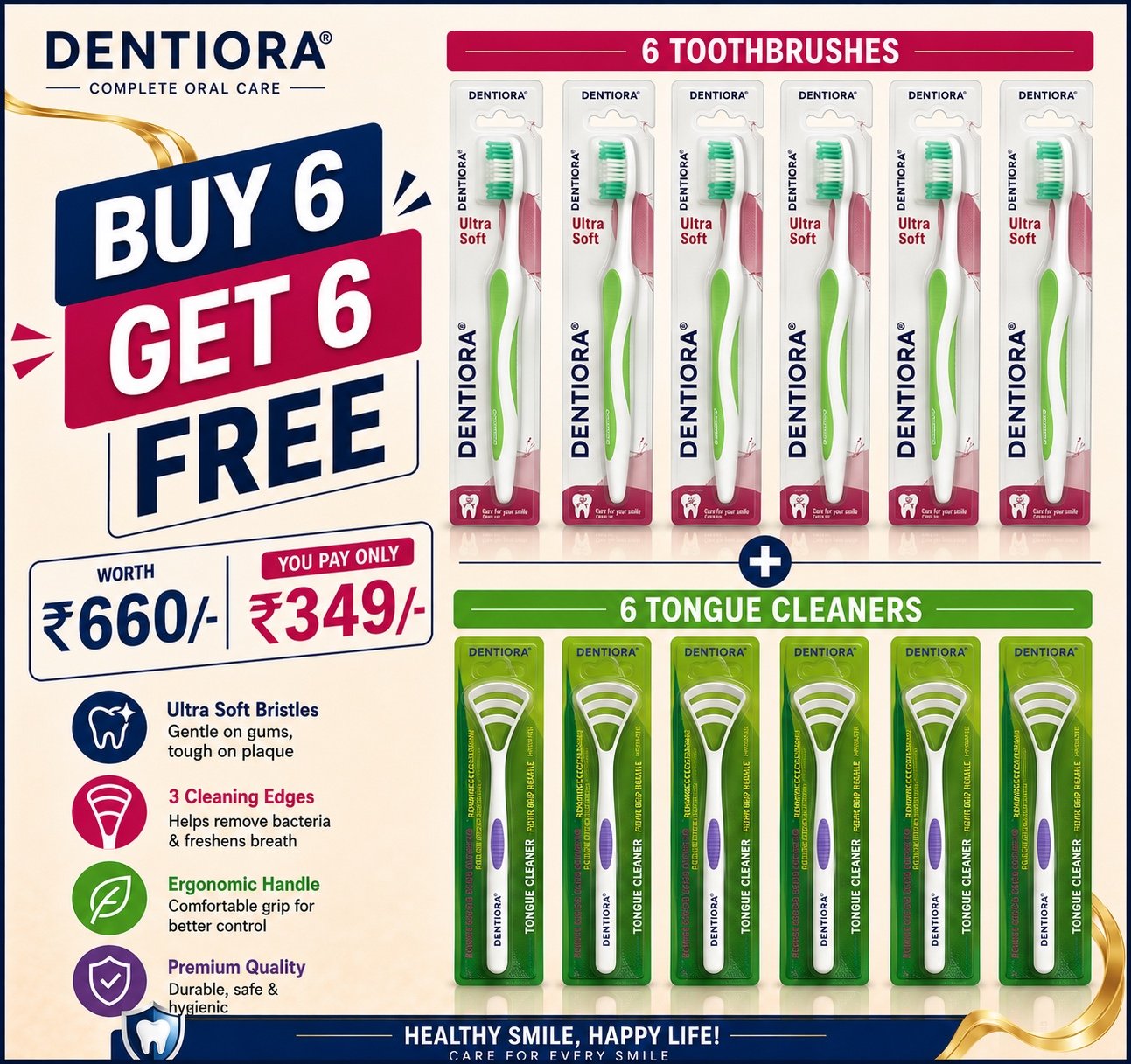 Buy 6 toothbrushes, get 6 tongue cleaners free