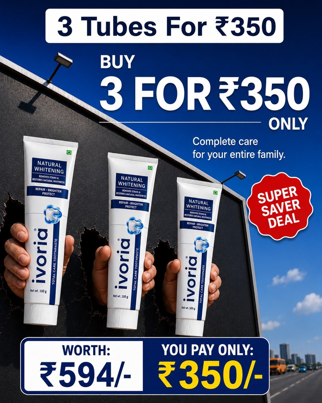 Ivoria: 3 tubes for ₹350